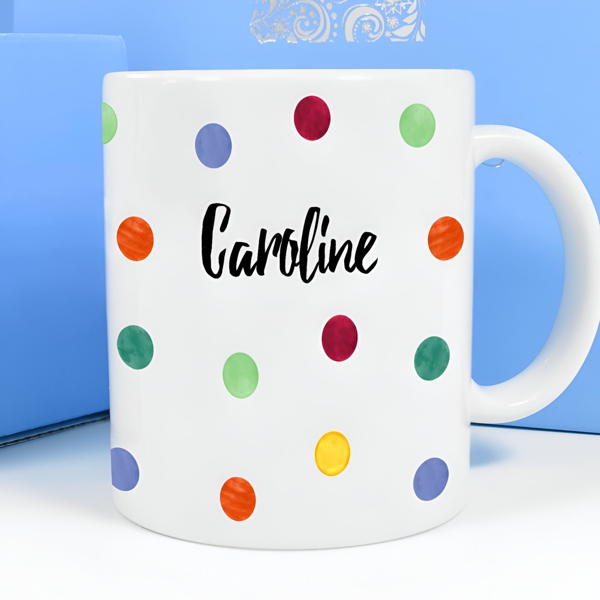 Personalised Mug - Polka Dots - Click Image to Close