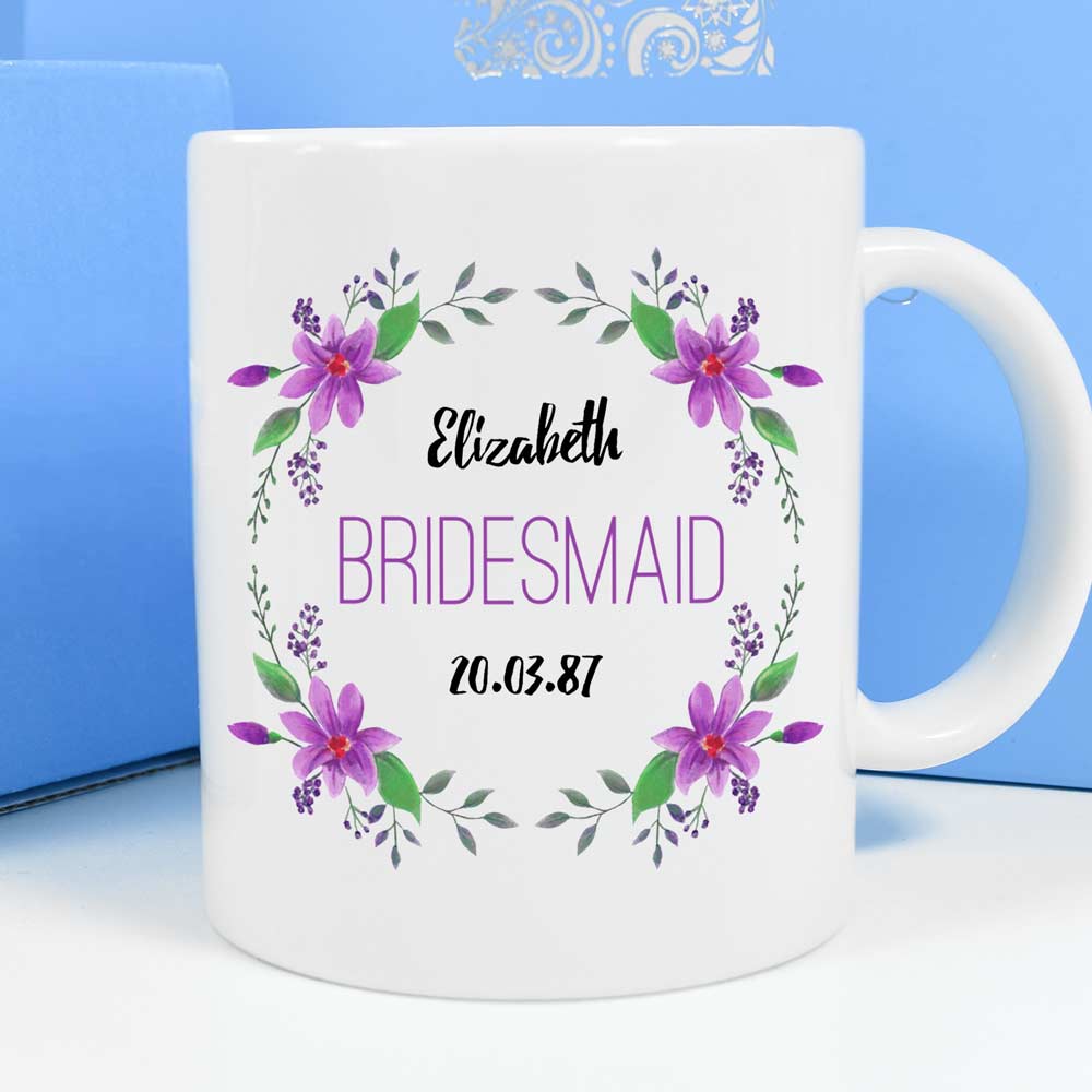 Personalised Mug - Bridesmaid Flowers - Click Image to Close