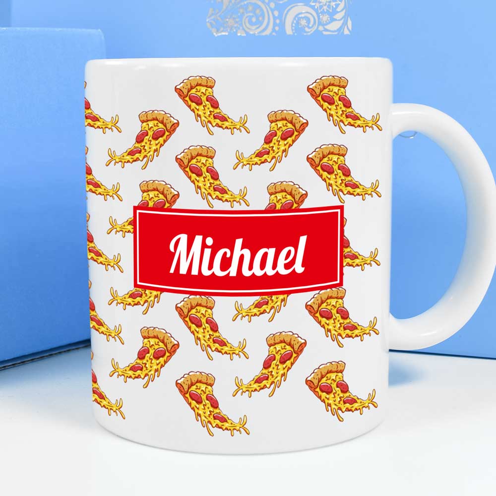 Personalised Mug - Pizza Pattern - Click Image to Close