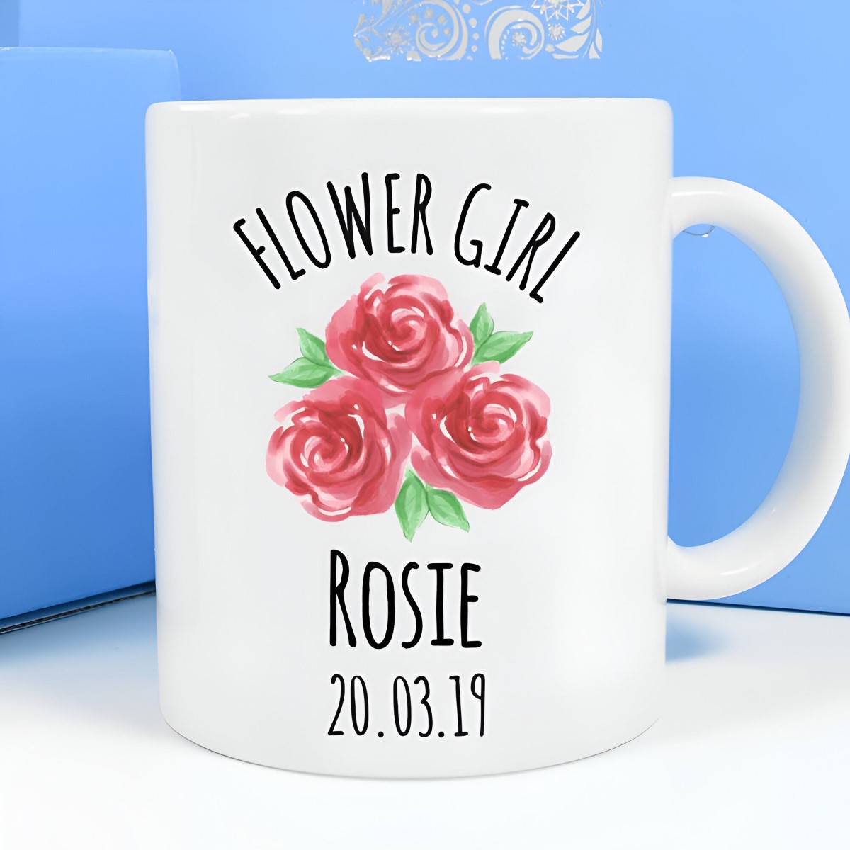 Personalised Mug - Flower Girl Roses - Click Image to Close