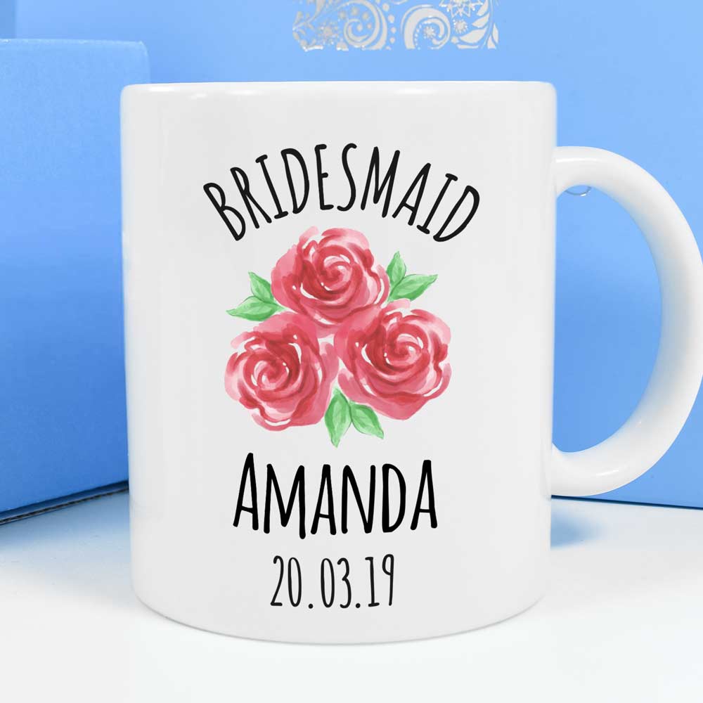 Personalised Mug - Bridesmaid Roses - Click Image to Close