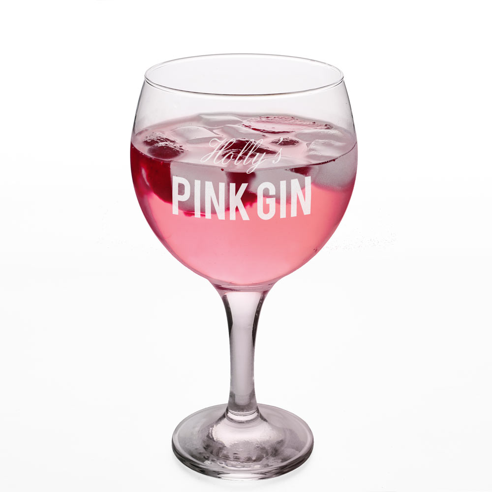 Personalised Gin Glass - Pink Gin - Click Image to Close