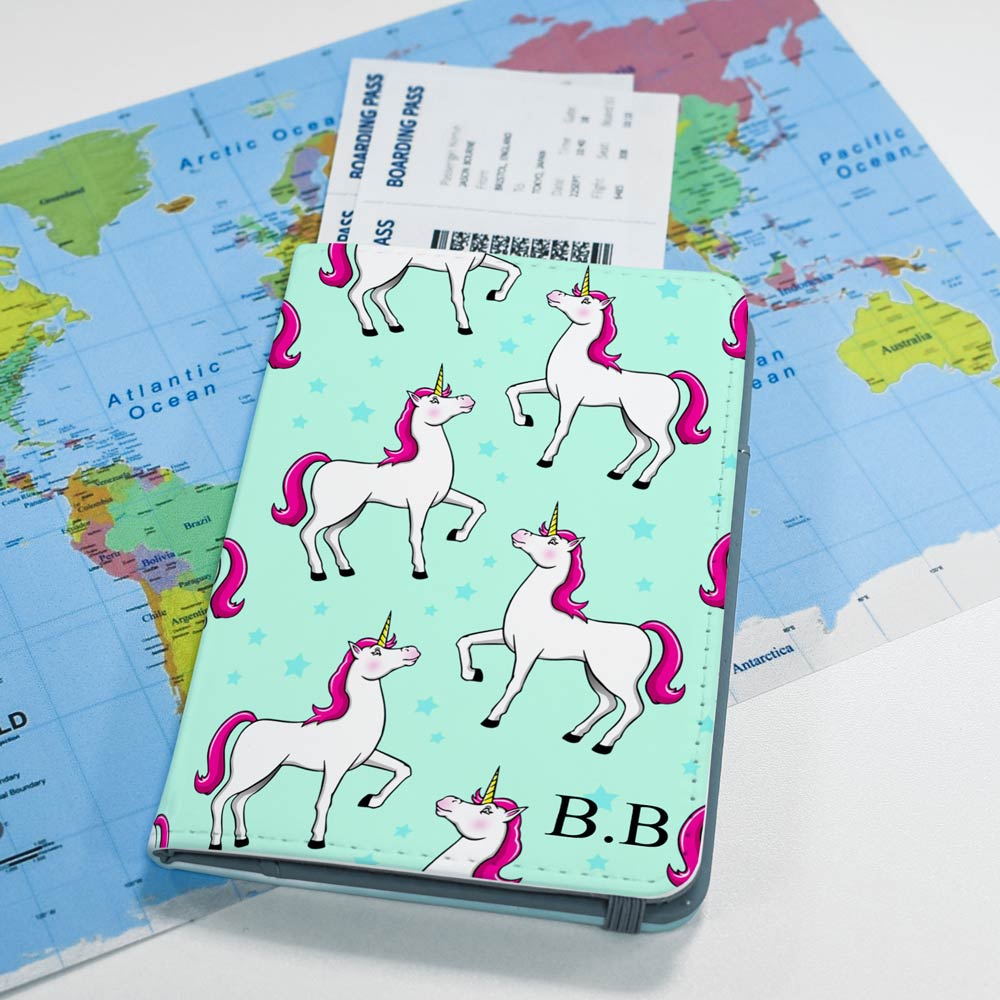 Personalised Passport Holder - Unicorns - Click Image to Close