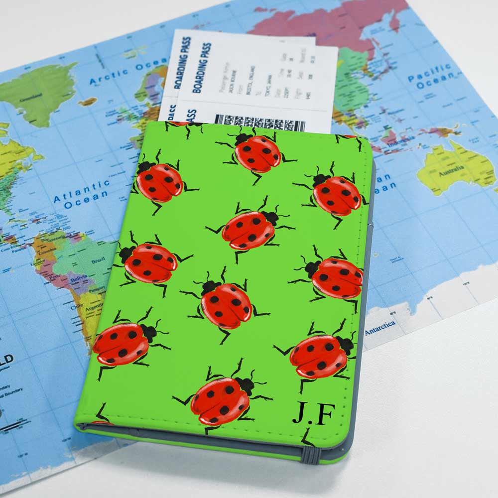 Personalised Passport Holder - Ladybirds - Click Image to Close