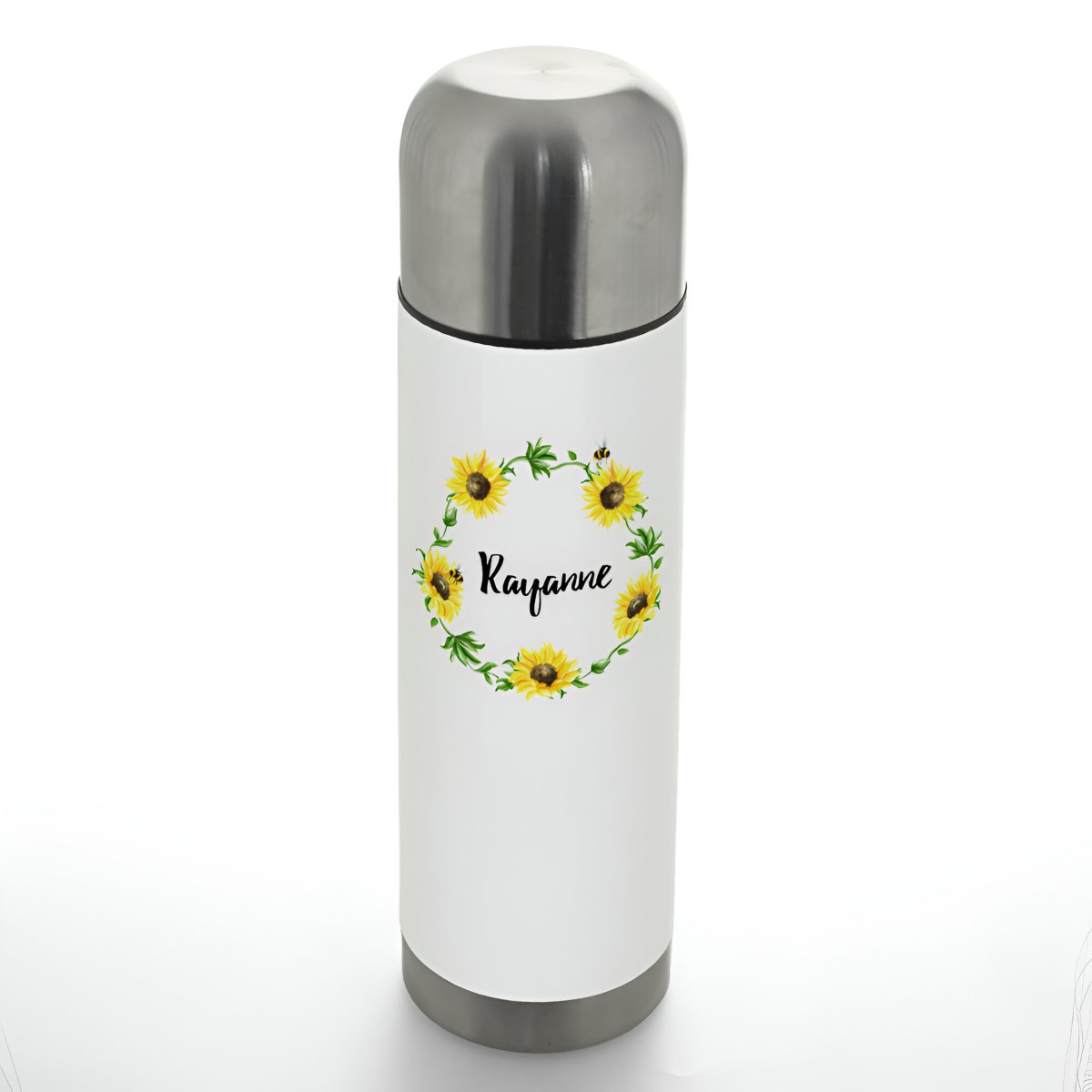 Personalised 26oz Thermal Flask - Sunflowers - Click Image to Close