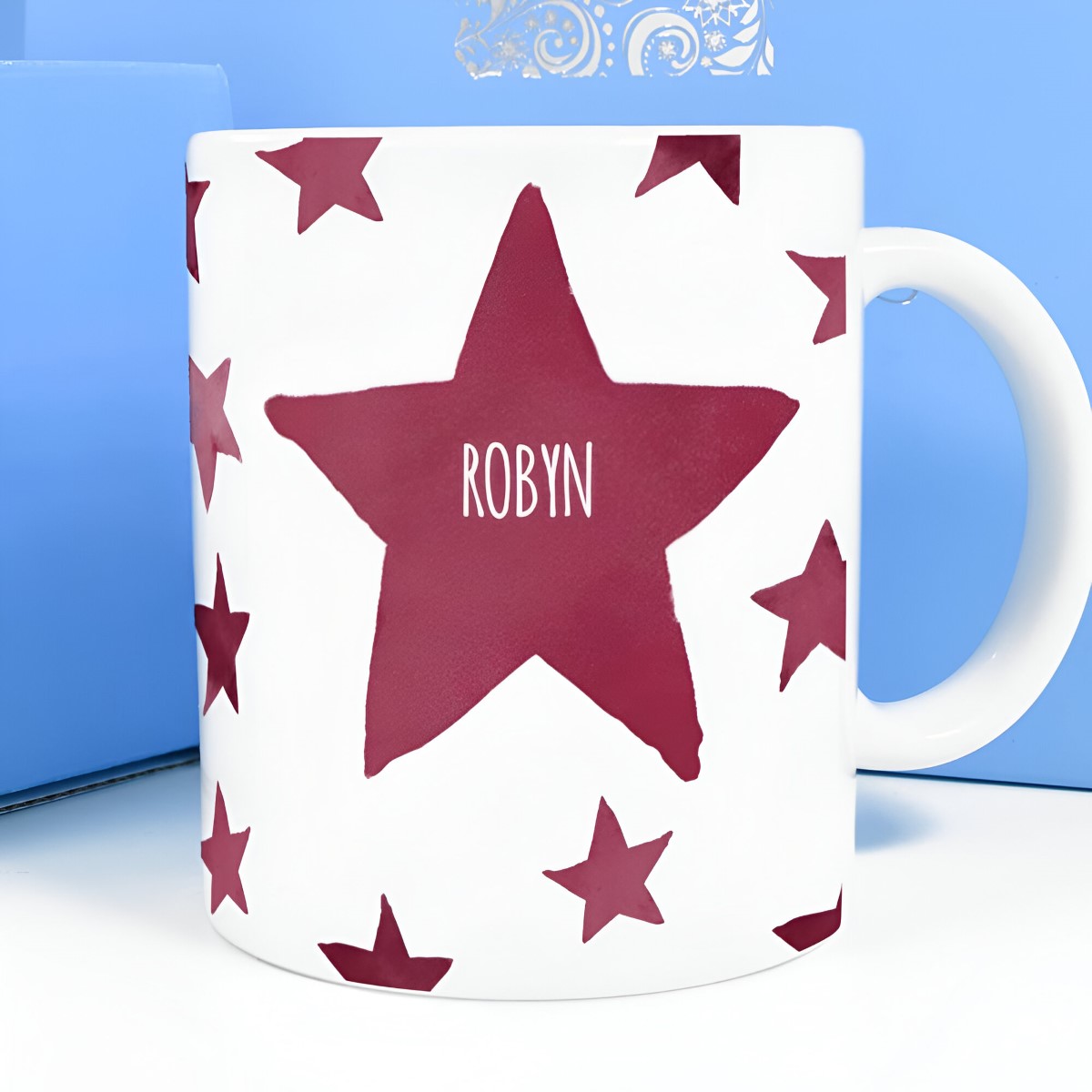 Personalised Mug - Red Stars Any Name - Click Image to Close