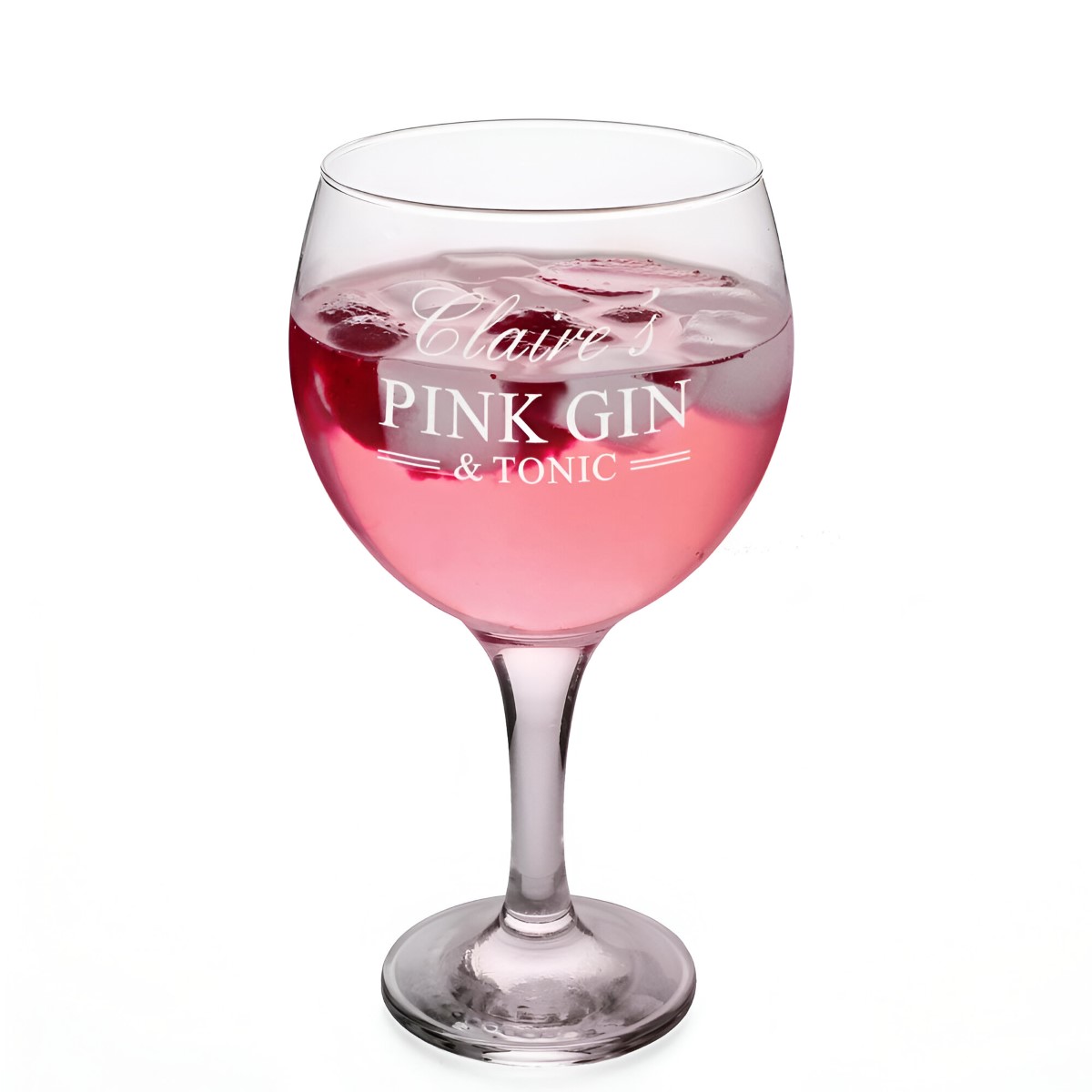 Personalised Gin Glass - Pink Gin And Tonic - Click Image to Close