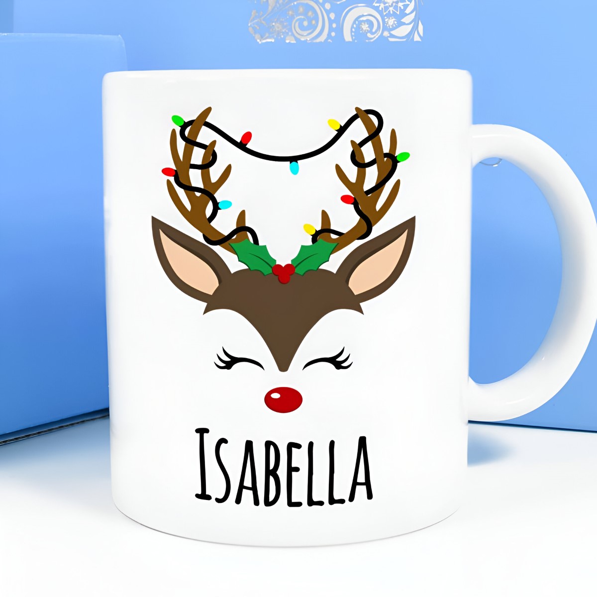 Personalised Mug - Reindeer - Click Image to Close