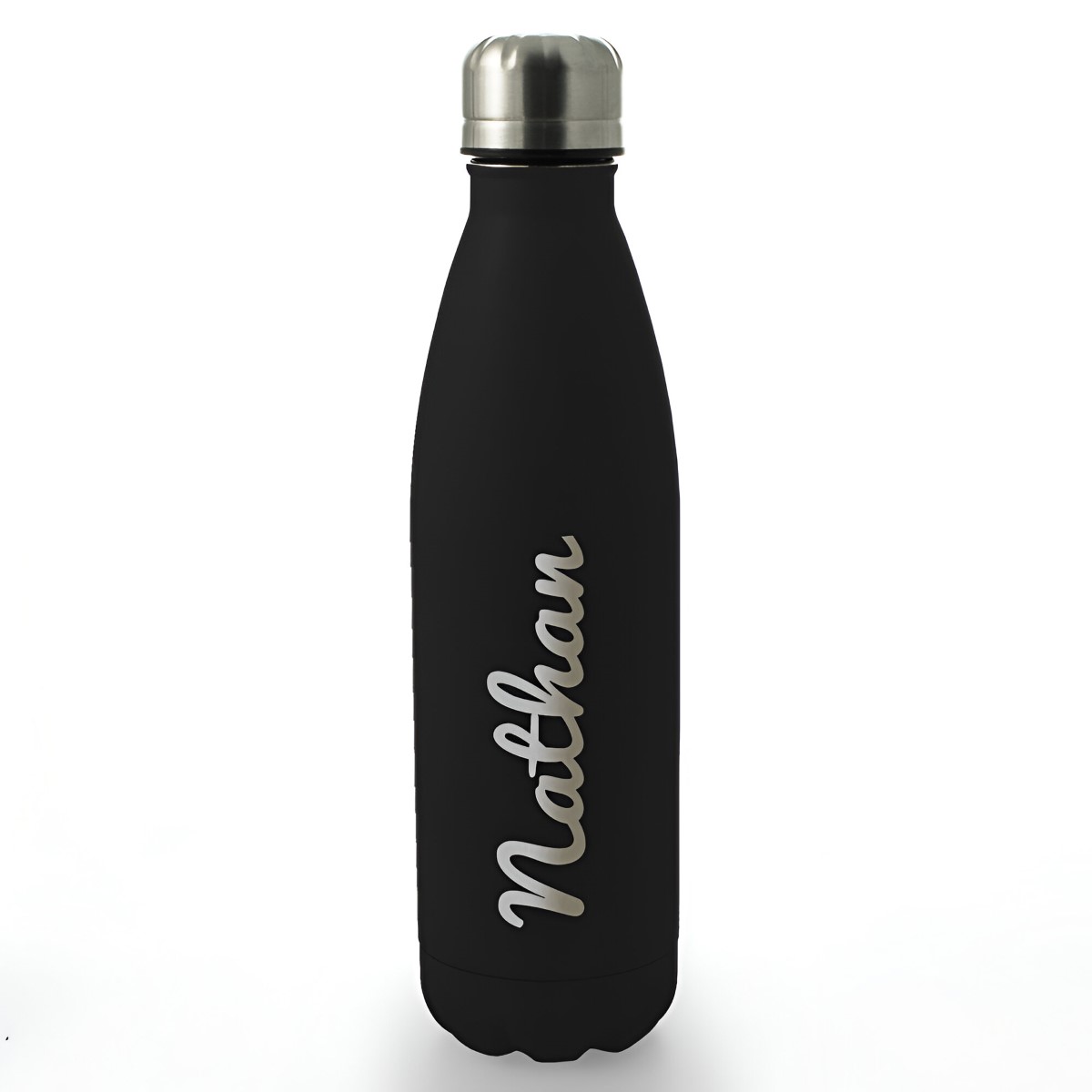 Personalised Engraved Water Bottle 500ml Black Any Name