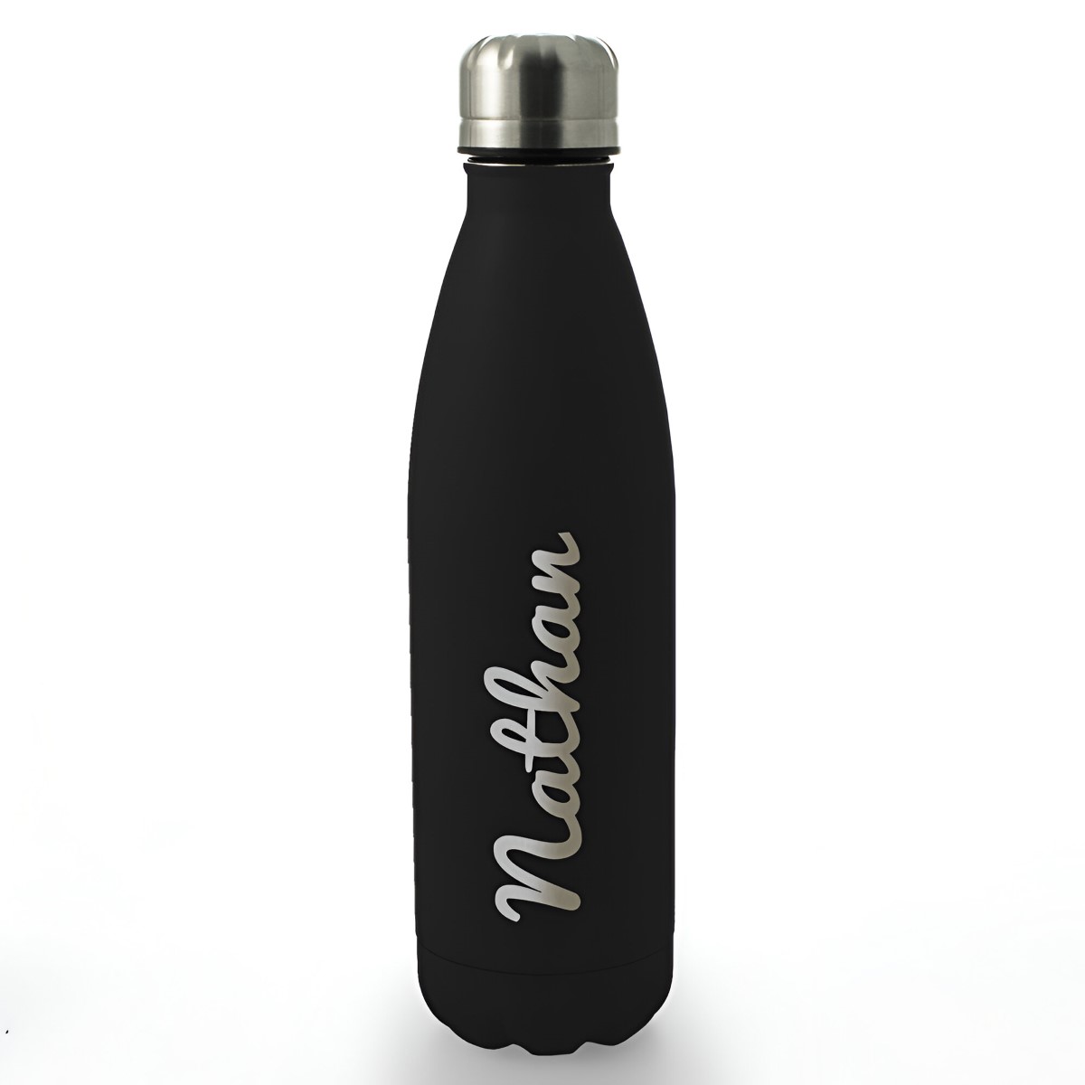 Personalised Engraved Water Bottle 500ml - Black Any Name - Click Image to Close