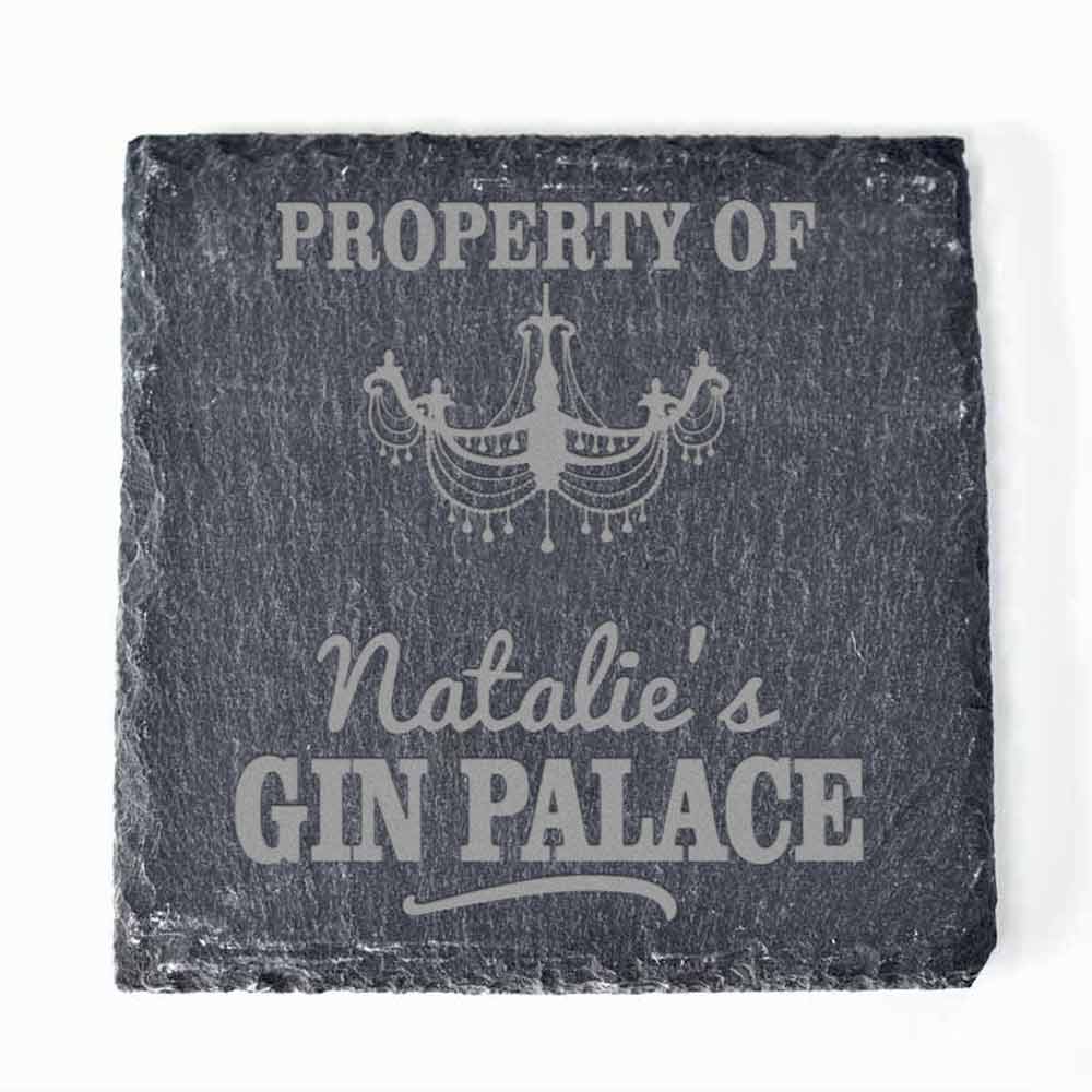 Personalised Gin Palace Slate Coaster - Click Image to Close