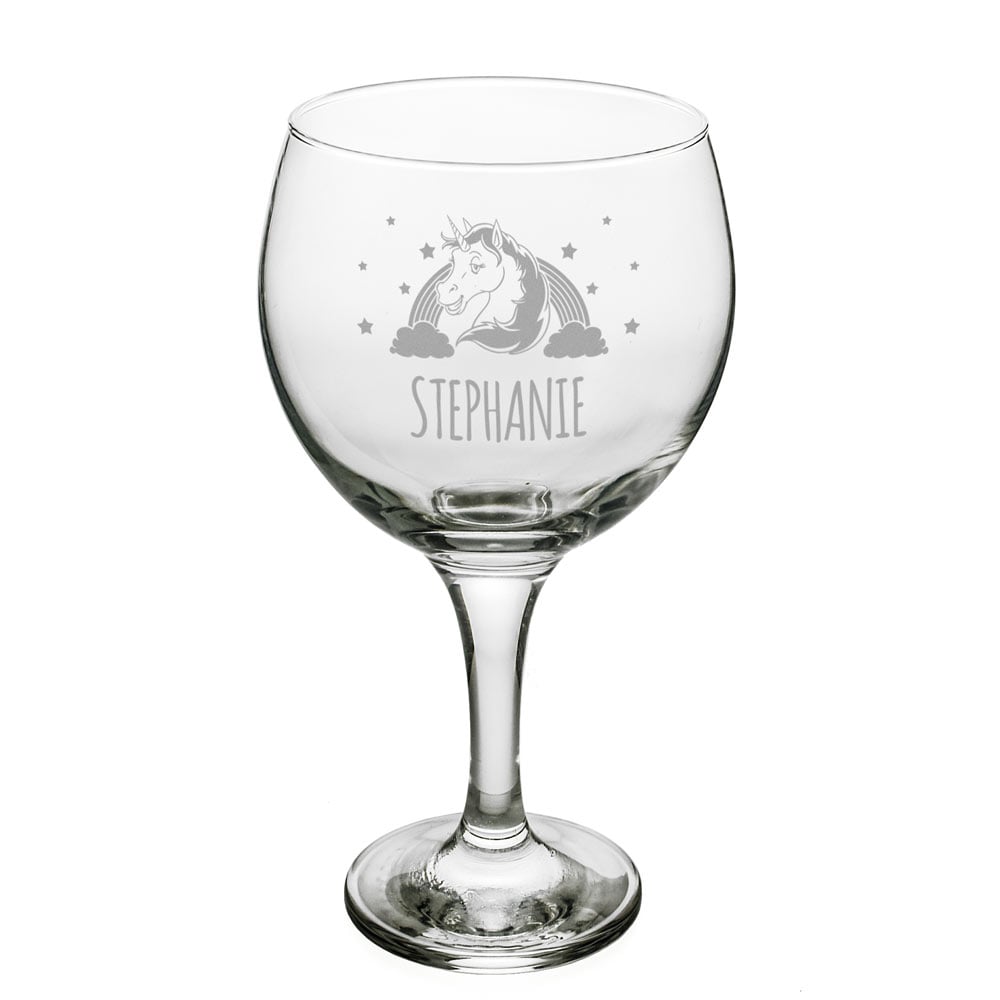 Personalised Gin Glass - Unicorn - Click Image to Close