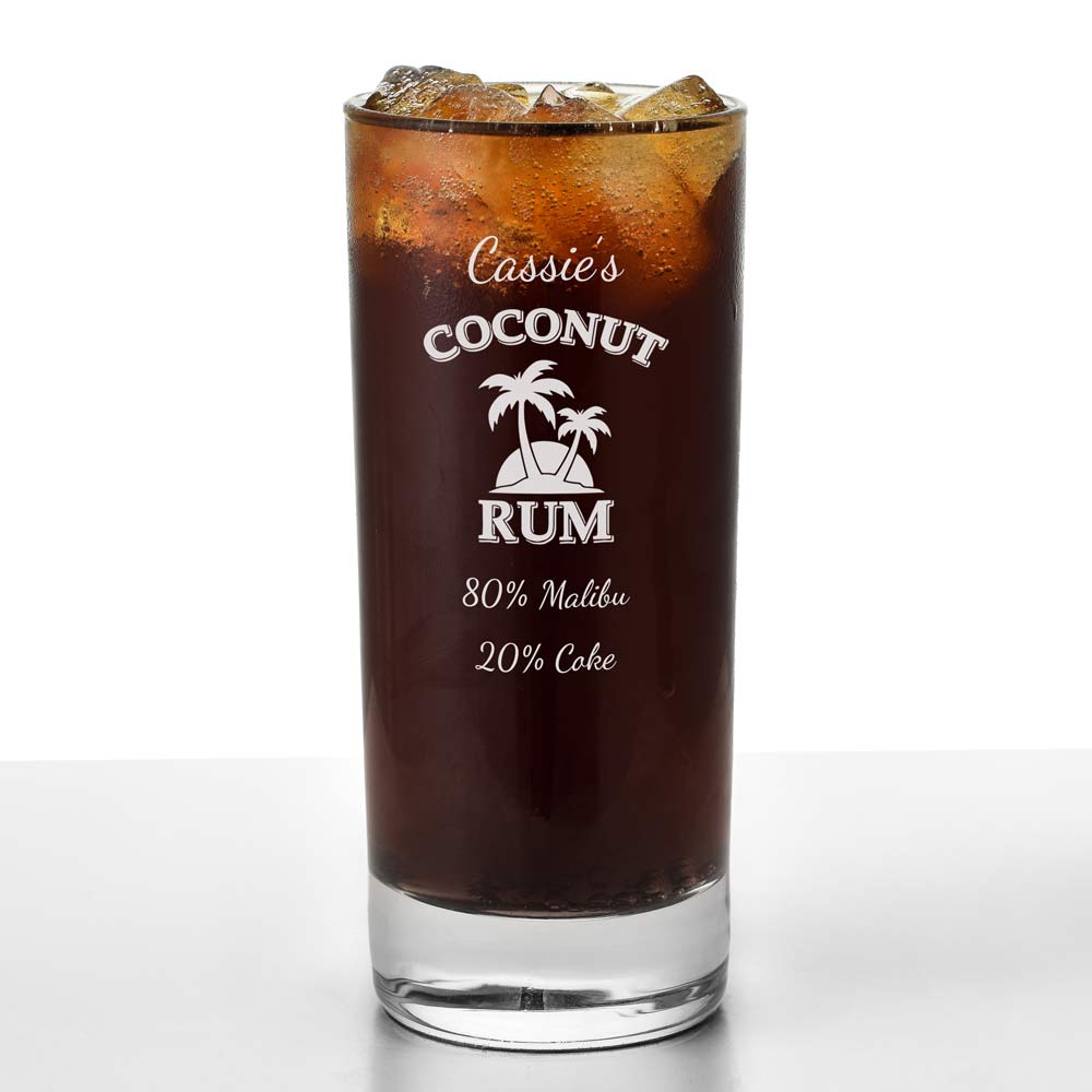 Personalised Coconut Rum Highball Glass - Click Image to Close