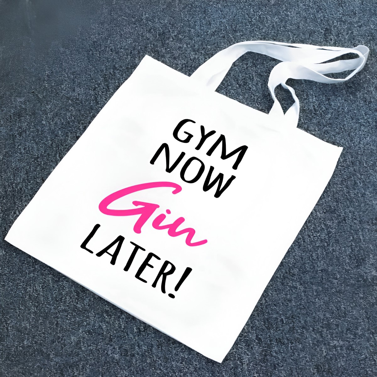 Gym Now Gin Later Tote Bag - Click Image to Close