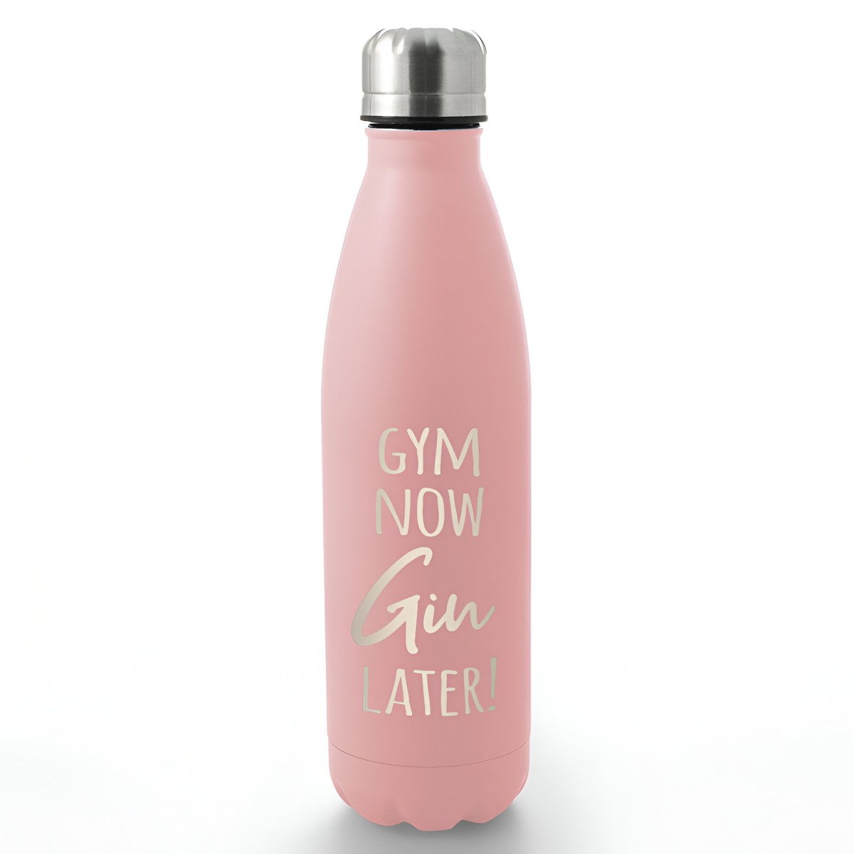 Gym Now Gin Later Stainless Steel Bottle - Any Colour - Click Image to Close