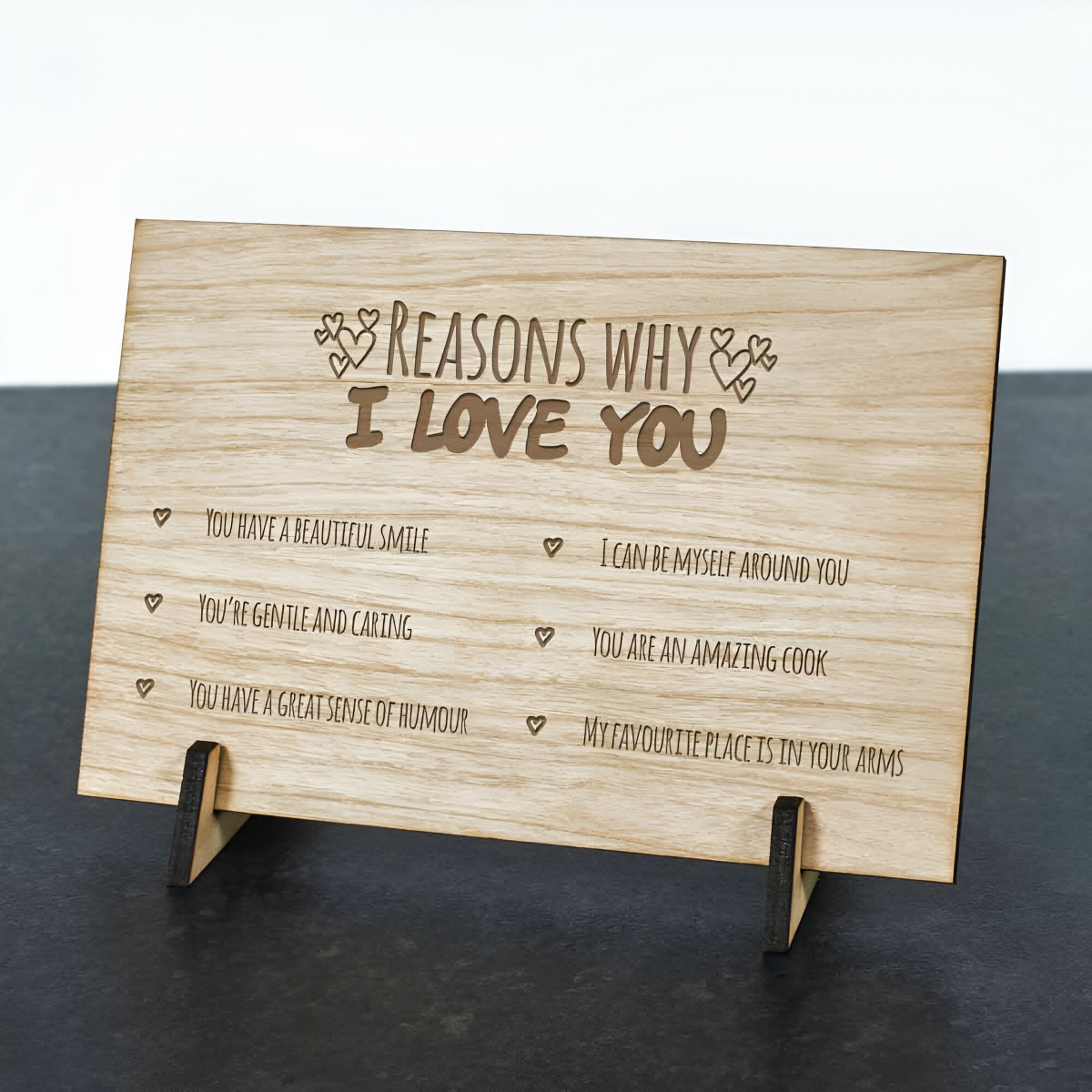 Personalised Wooden Postcard - Reasons Why I Love You - Click Image to Close