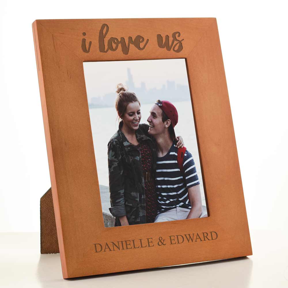 Personalised I Love Us Wooden Photo Frame - Click Image to Close
