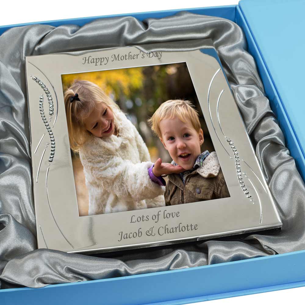 Personalised Photo Frame With Diamante Crystals And Gift Box - Click Image to Close