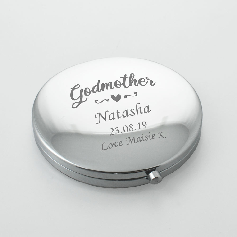 Personalised Godmother Compact Mirror - Click Image to Close