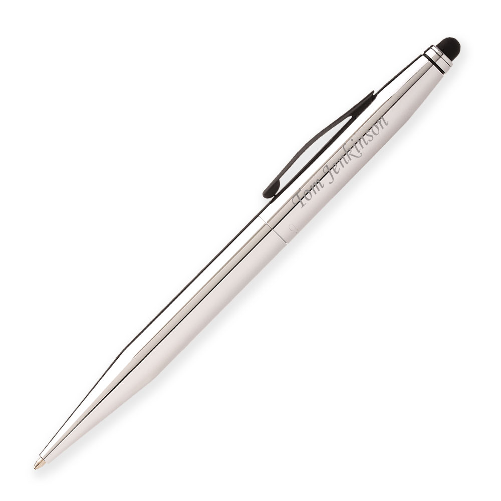 Personalised Cross Tech 2 Chrome Ballpoint Pen With Stylus - Click Image to Close
