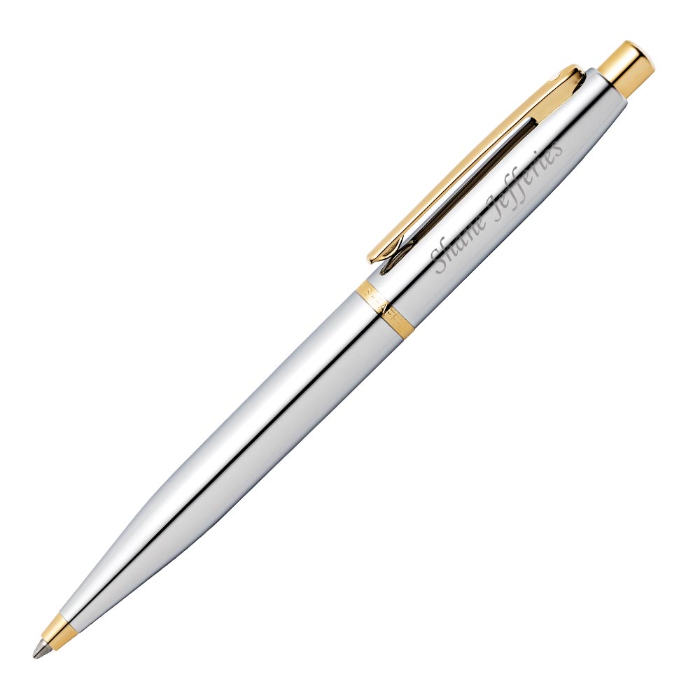 Personalised Sheaffer Chrome With Gold Tone VFM Ball Pen - Click Image to Close