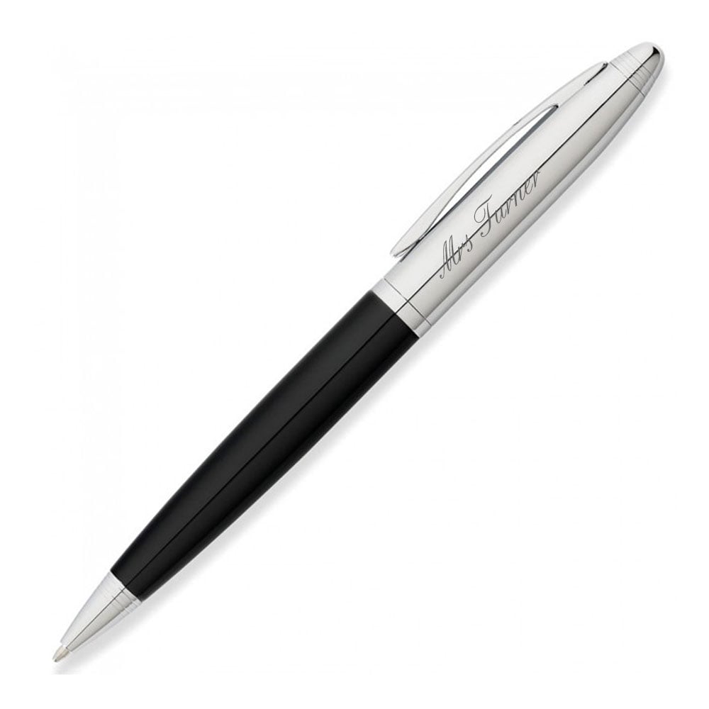 Personalised Franklin Covey Black And Silver Lexington Ball Pen - Click Image to Close