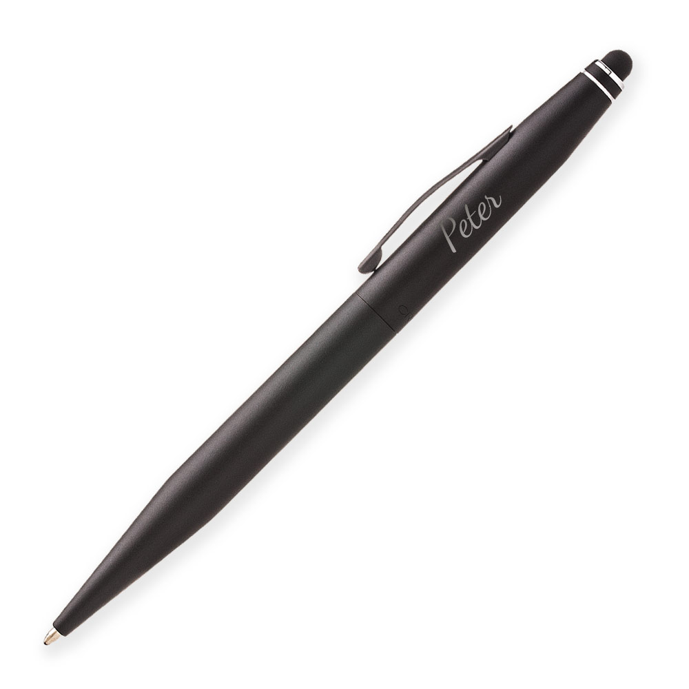 Personalised Cross Tech 2 Black Ballpoint Pen With Stylus - Click Image to Close