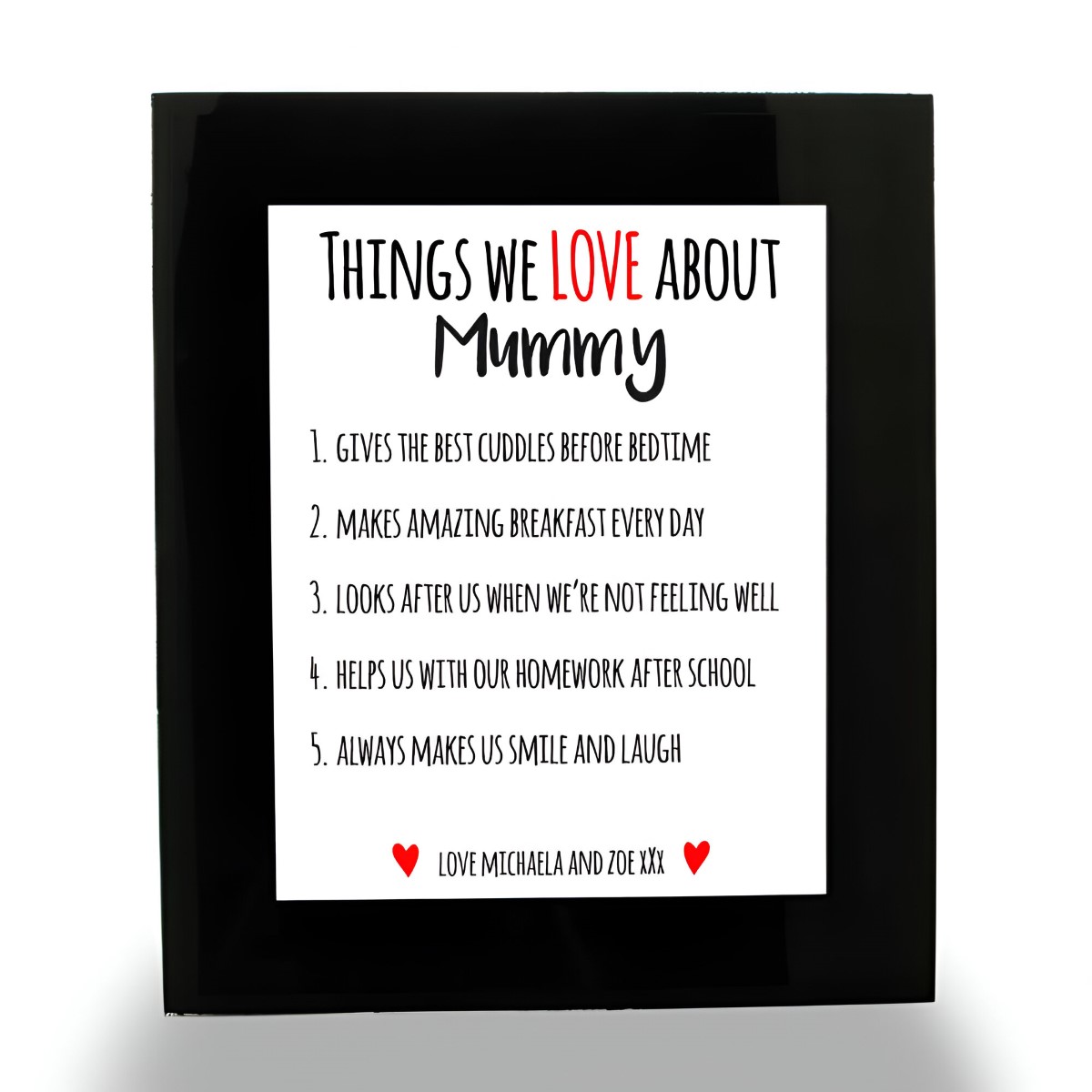 Personalised 'Things We Love About Mummy' Print - Click Image to Close