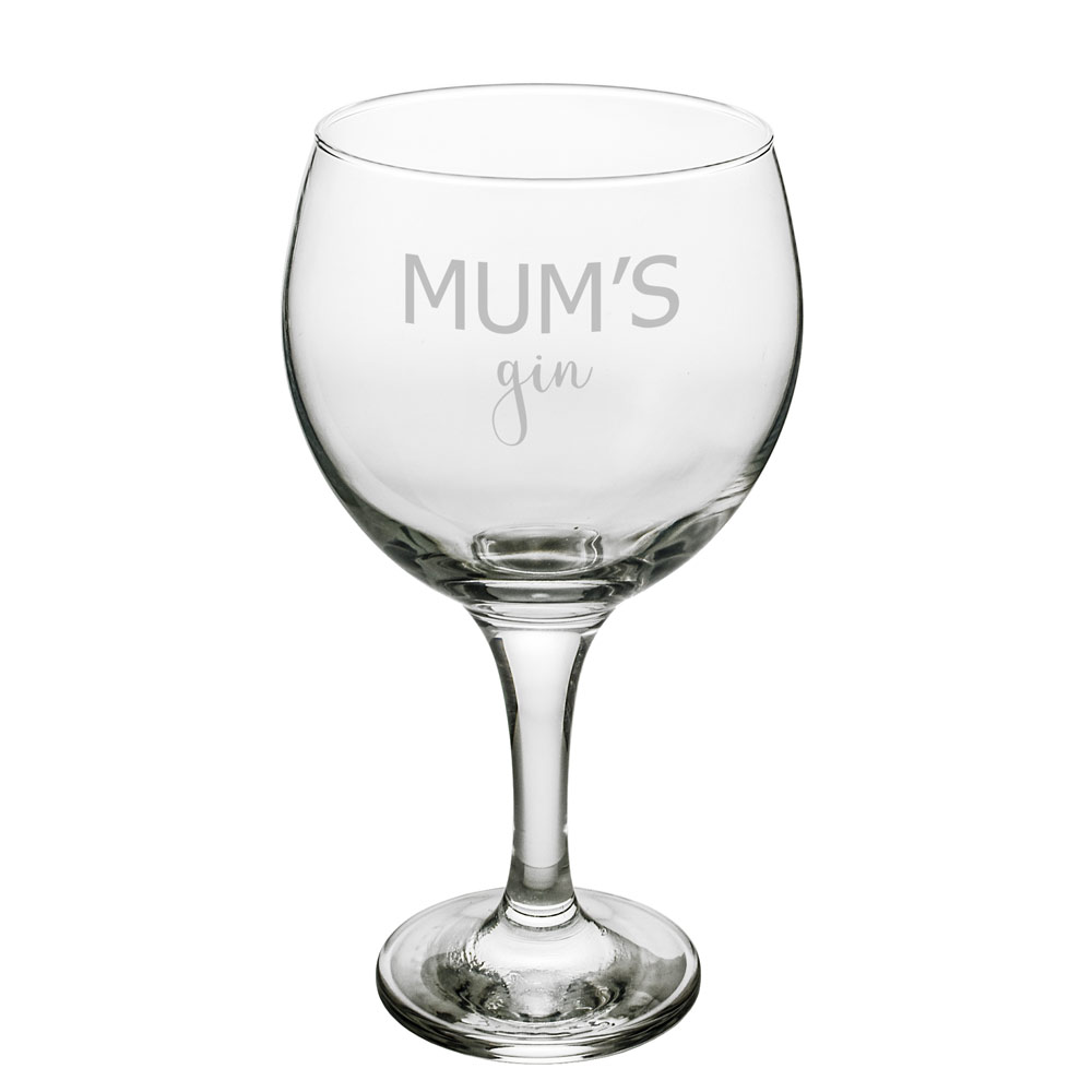 Personalised Gin Glass - Mum's Gin - Click Image to Close