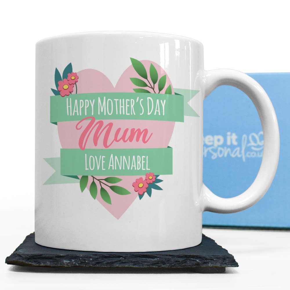 Personalised Mug - Mother's Day Heart - Click Image to Close