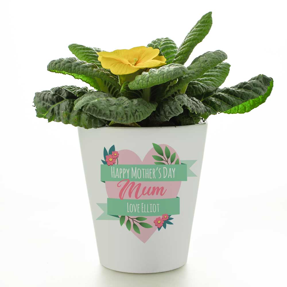 Personalised Flower Pot - Mother's Day Heart - Click Image to Close