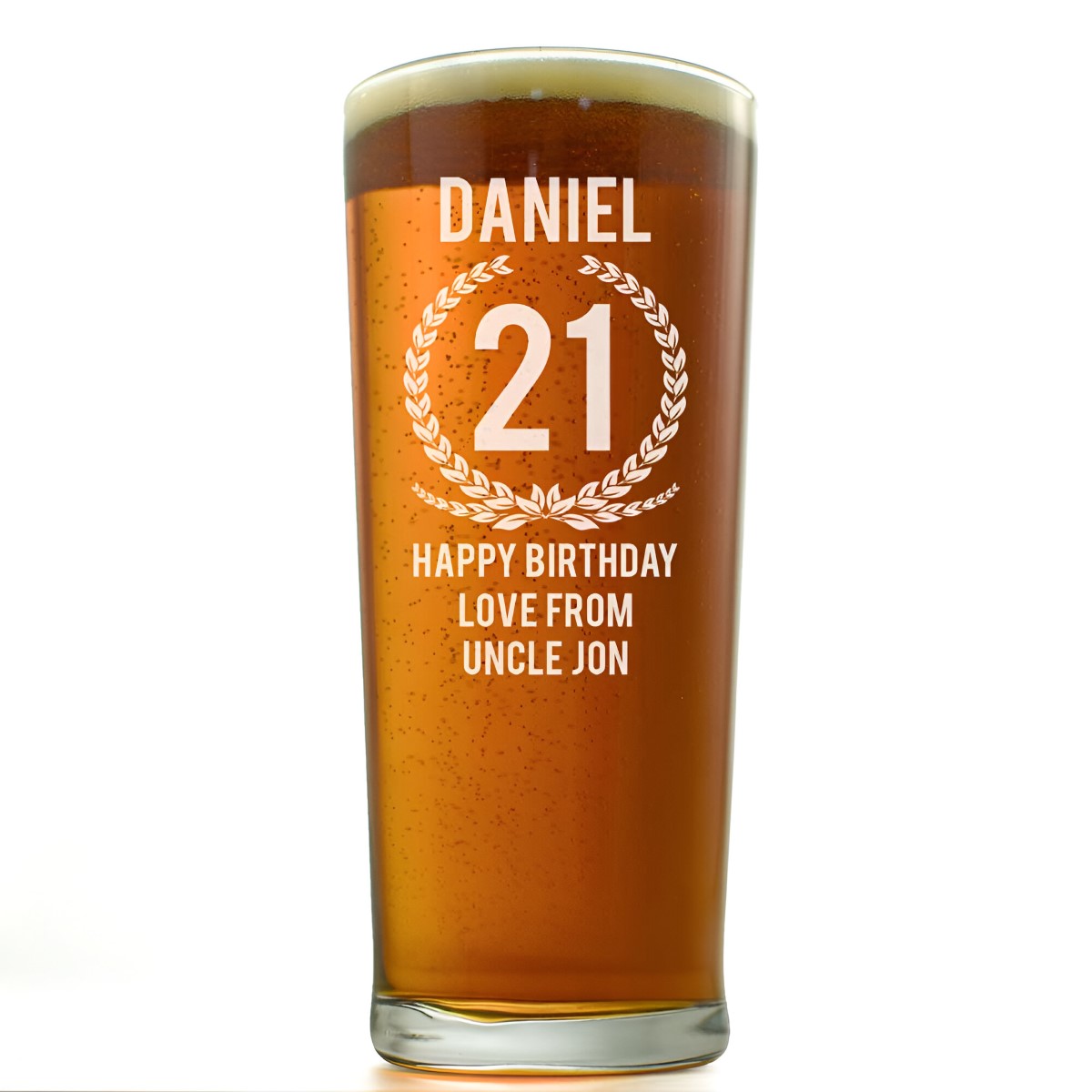 Personalised Pint Glass - 21st Birthday - Click Image to Close