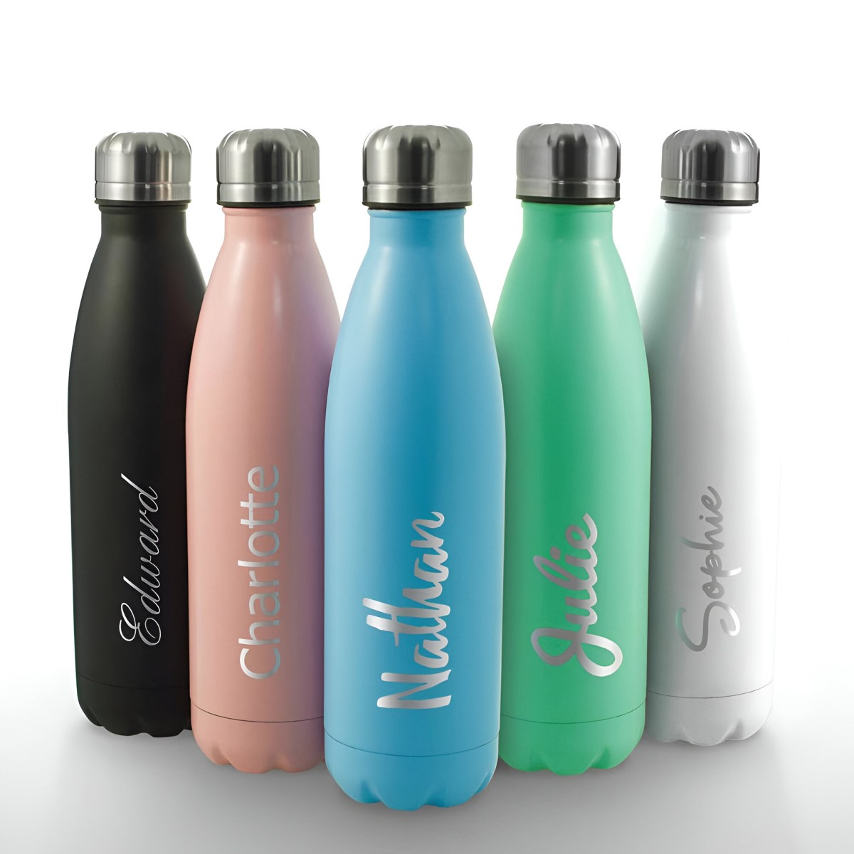 Personalised Stainless Steel Water Bottle 500ml - Any Name - Click Image to Close