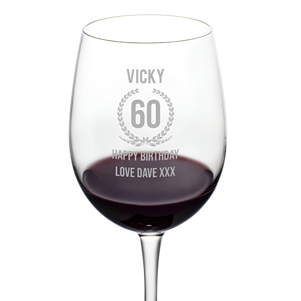 Personalised Wine Glass - 60th Birthday - Click Image to Close