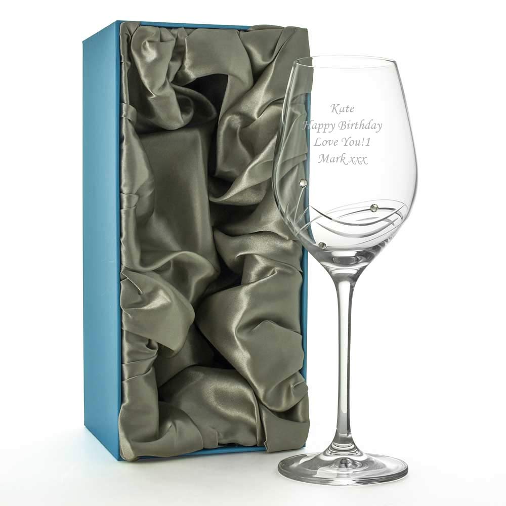 50th Happy Birthday Rose Gold Stem Wine Glass Gift Boxed 