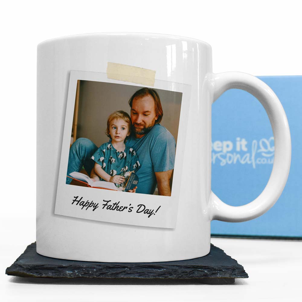 Personalised Mug - Dad Polaroid Photo - Click Image to Close