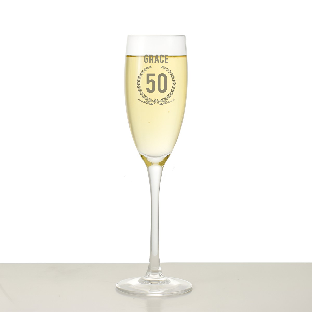 Personalised Champagne Flute - 50th Birthday - Click Image to Close