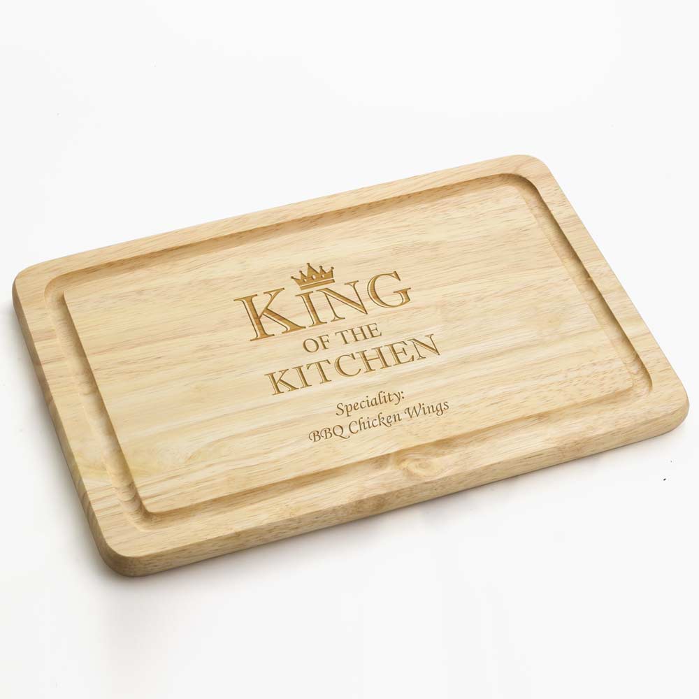 Personalised King Of The Kitchen Chopping Board - Click Image to Close