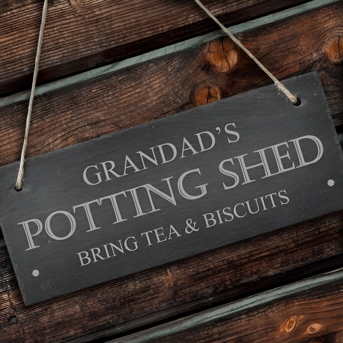 Personalised Potting Shed Hanging Slate Sign - Click Image to Close