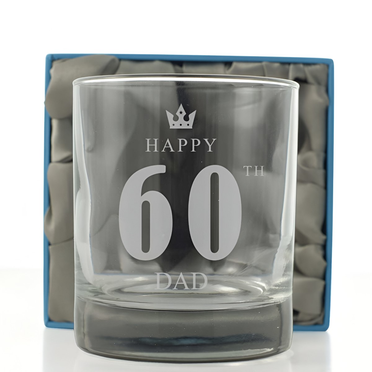 Personalised Whisky Glass - 60th Birthday Crown - Click Image to Close