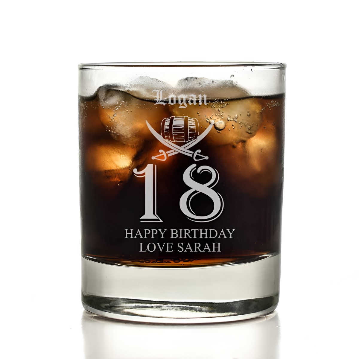 Personalised 18th Birthday Rum Glass Tumbler - Click Image to Close