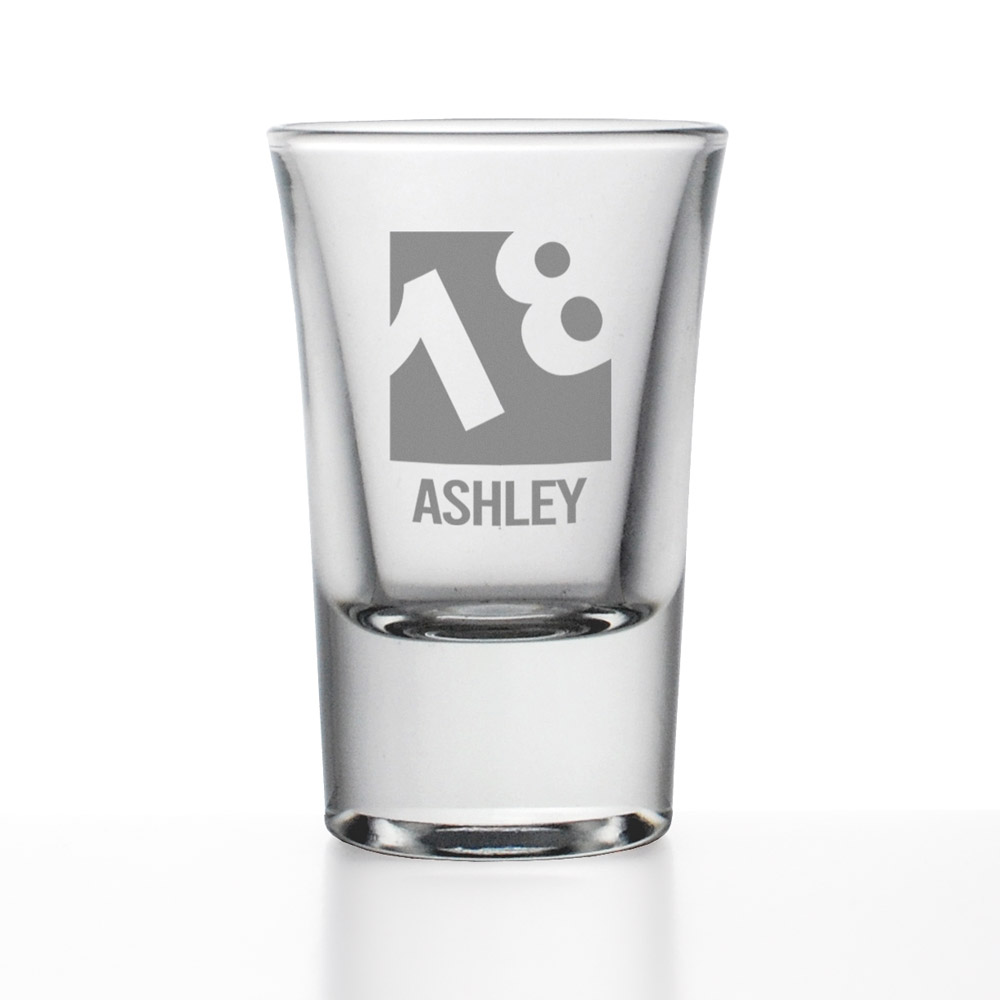 Personalised Shot Glass - 18th Birthday - Click Image to Close