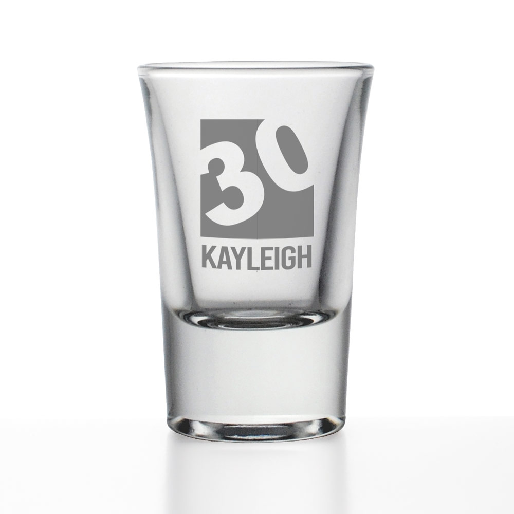 Personalised Shot Glass - 30th Birthday - Click Image to Close