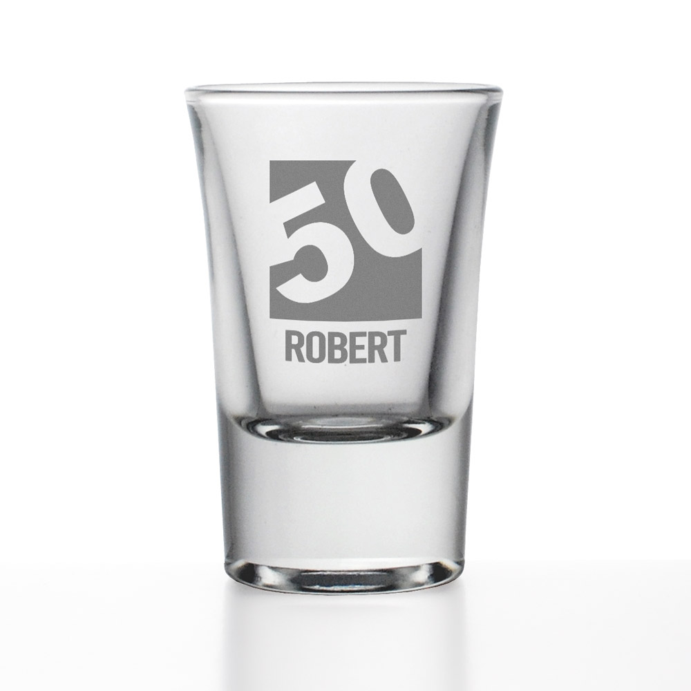 Personalised Shot Glass - 50th Birthday - Click Image to Close