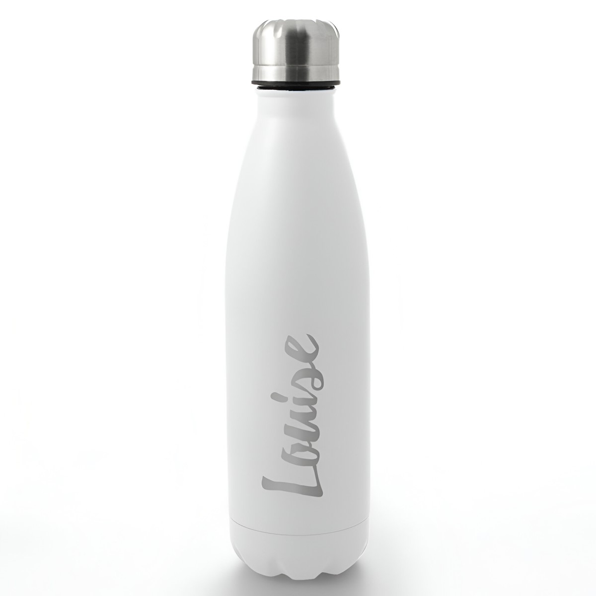 Personalised Engraved Water Bottle 500ml - White Any Name - Click Image to Close