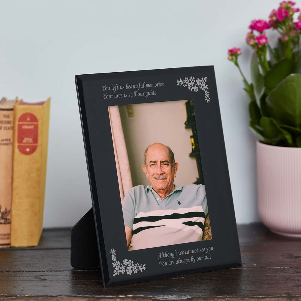 Personalised Black Glass Frame - Memorial - Click Image to Close