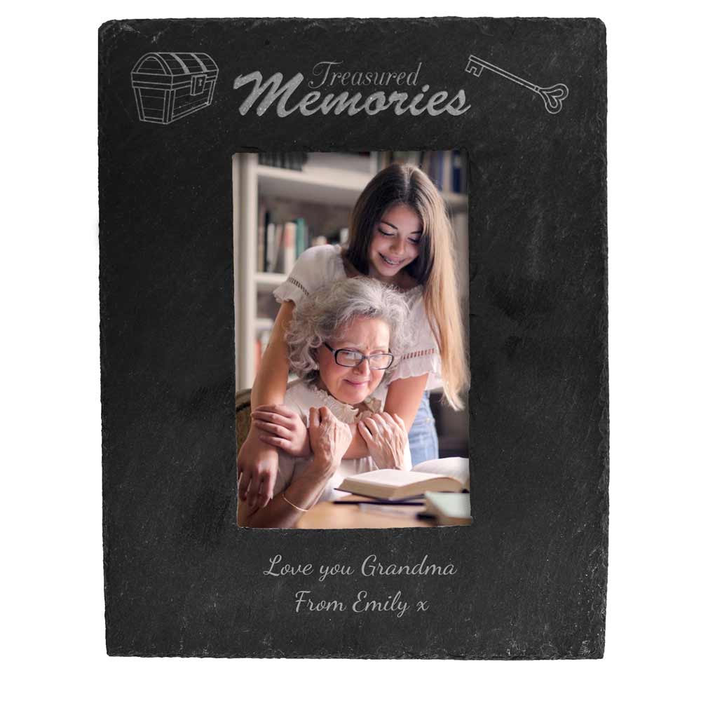 Personalised Slate Frame - Treasured Memories - Click Image to Close