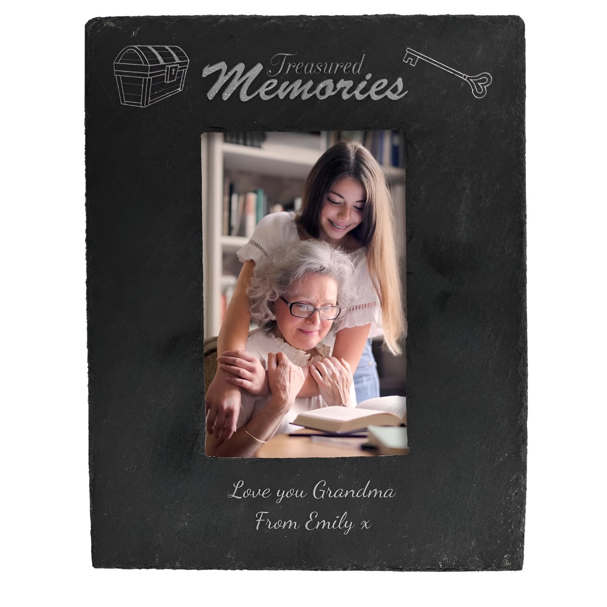 Personalised Slate Frame - Treasured Memories - Click Image to Close