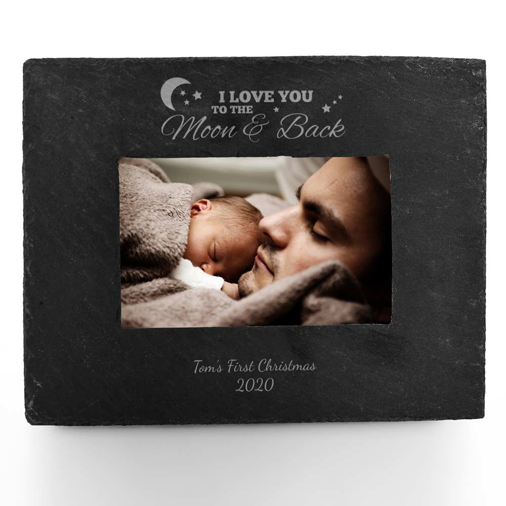 Personalised Slate Frame - Moon & Back - Click Image to Close
