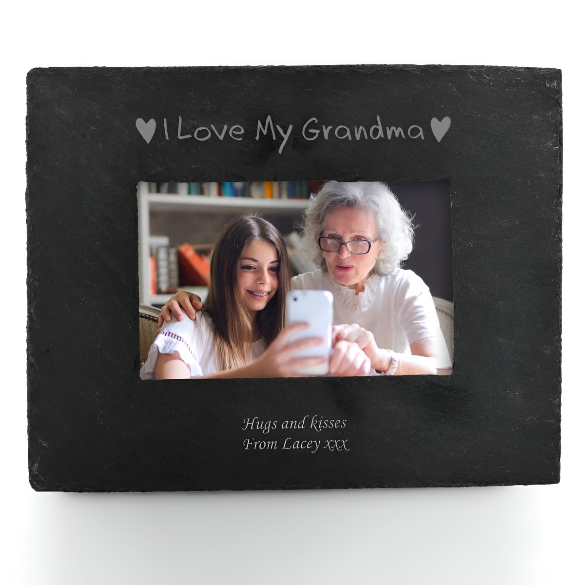 Personalised Slate Frame - I Love My Grandma - Click Image to Close